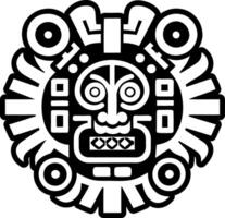 A filled style icon of aztec creation tattoo vector