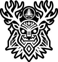 A glyph style icon of forest spirit symbol vector