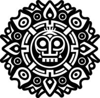 A solid style icon of mayan wheel symbol vector