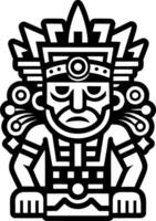 A glyph style icon of aztec statue symbol vector