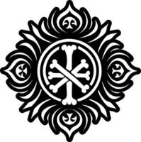 A filled style icon of sacred bone tattoo vector