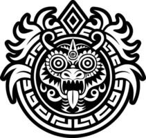 A filled style icon of aztec idol tattoo vector