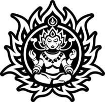 A filled style icon of tibetan god tattoo vector