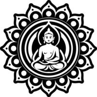 A glyph style icon of amitabha deity vector