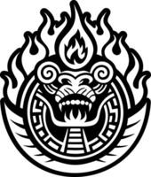 A glyph style icon of sacred flame symbol vector