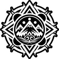 A glyph style icon of mountains symbol vector