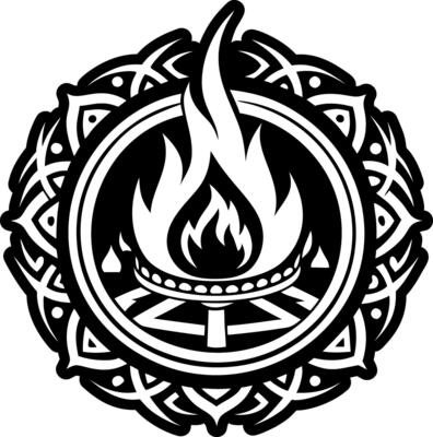 A filled style icon of fire tattoo