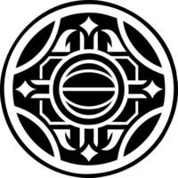 A solid style icon of mayan ballcourt symbol vector