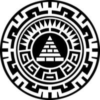 A filled style icon of mayan pyramid tattoo vector