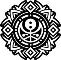A glyph style icon of harmony tattoo vector