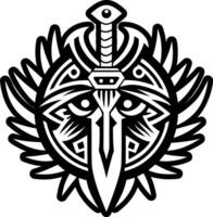 A solid style icon of sword tattoo vector