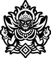 A solid style icon of vajrapani thunderbolt symbol vector