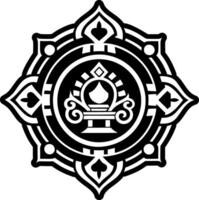 A filled style icon of sacred emblem tattoo vector