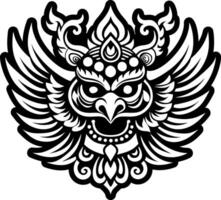 A glyph style icon of garuda symbol vector
