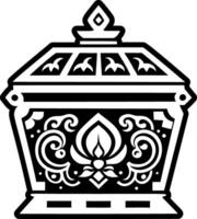 A solid style icon of golden relic symbol vector