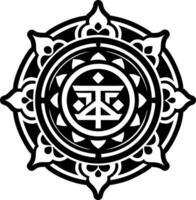 A solid style icon of karma prayer symbol vector