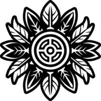 A solid style icon of sacred feathers tattoo vector