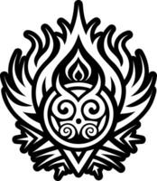 A glyph style icon of ritual fire symbol vector