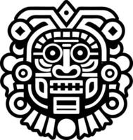 A solid style icon of aztec ancestor tattoo vector
