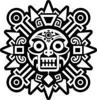 A glyph style icon of nahua god tattoo vector