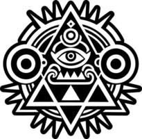 A filled style icon of all seeing symbol vector
