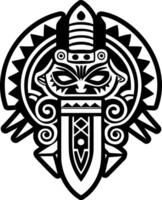 A solid style icon dagger symbol vector