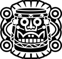 A solid style icon of aztec drum tattoo vector