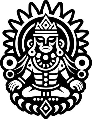 A glyph style icon of deity tattoo