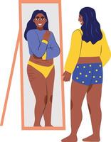 Self hate woman character illustration in a flat style vector