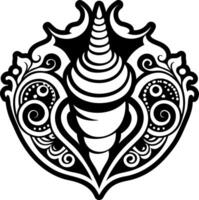 A solid style icon of tibetan horn symbol vector