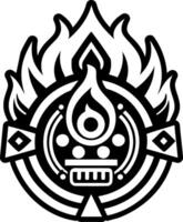 A glyph style icon of flaming tattoo vector