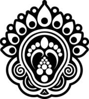 A solid style icon of buddha footprint symbol vector