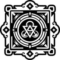 A filled style icon of intricate carving symbol vector