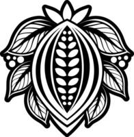 A filled style icon of cocoa pod tattoo vector