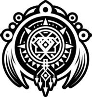 A filled style icon of shaman dreamcatcher symbol vector
