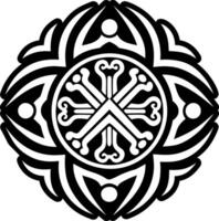 A solid style icon of bone rune tattoo vector