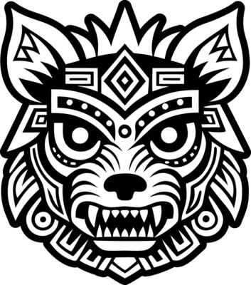 A filled style icon of mayan totem symbol
