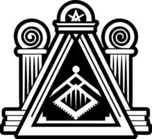 A glyph style icon of columns symbol vector