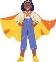A flat style illustration of a supper girl character vector