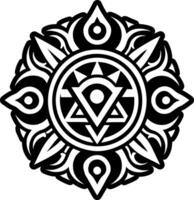 A glyph style icon of elemental fusion symbol vector