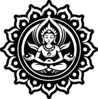 A solid style icon of avalokiteshvara symbol vector