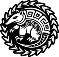 A solid style icon of an anteater tattoo vector