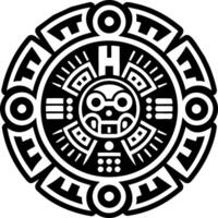 A glyph style icon of ancient calendar symbol vector