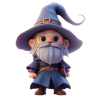 A friendly cartoon wizard with a large gray beard is smiling png