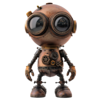 A steampunk styled robot character with large round viewing eyes png