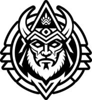 A glyph style icon of mountain shaman symbol vector
