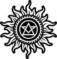 A filled style icon of blazing sun symbol vector