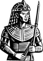 Ancient egyptian warrior with spear vector