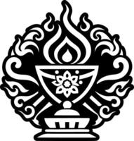 A glyph style icon of sacred offering symbol vector