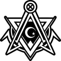 A glyph style icon of masonic symbol vector
